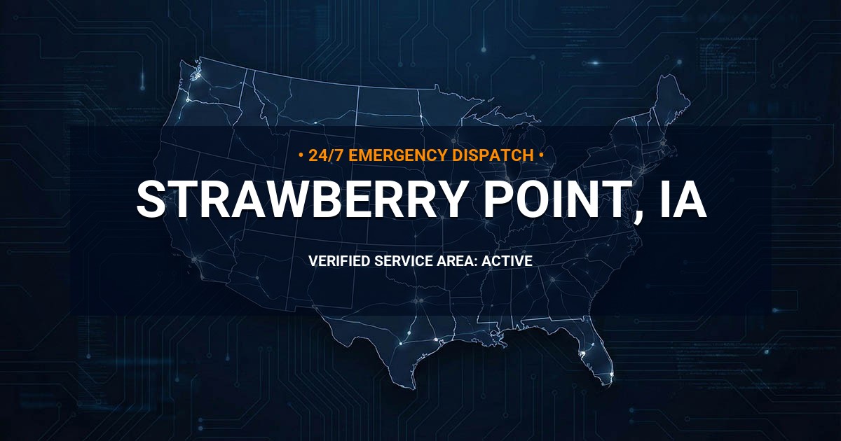 Emergency Plumbing Dispatch Map for Plumbing Services: Strawberry Point, IA