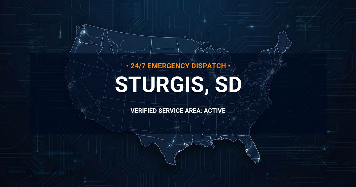 Emergency Plumbing Dispatch Map for Plumbing Services: Sturgis, SD