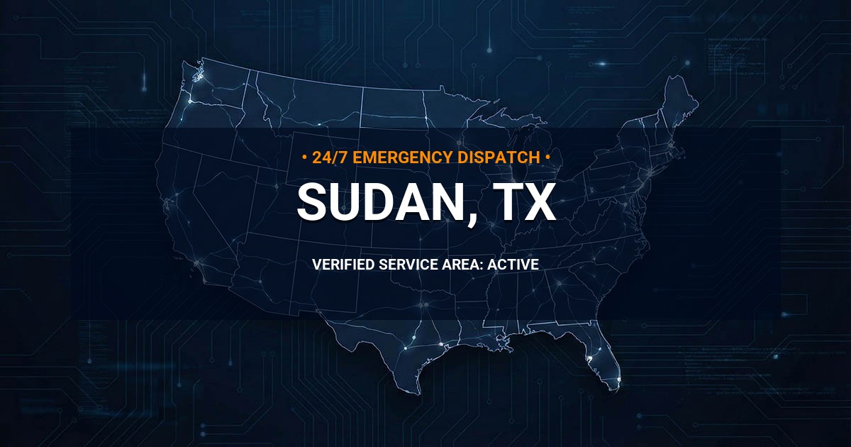 Emergency Plumbing Dispatch Map for Plumbing Services: Sudan, TX