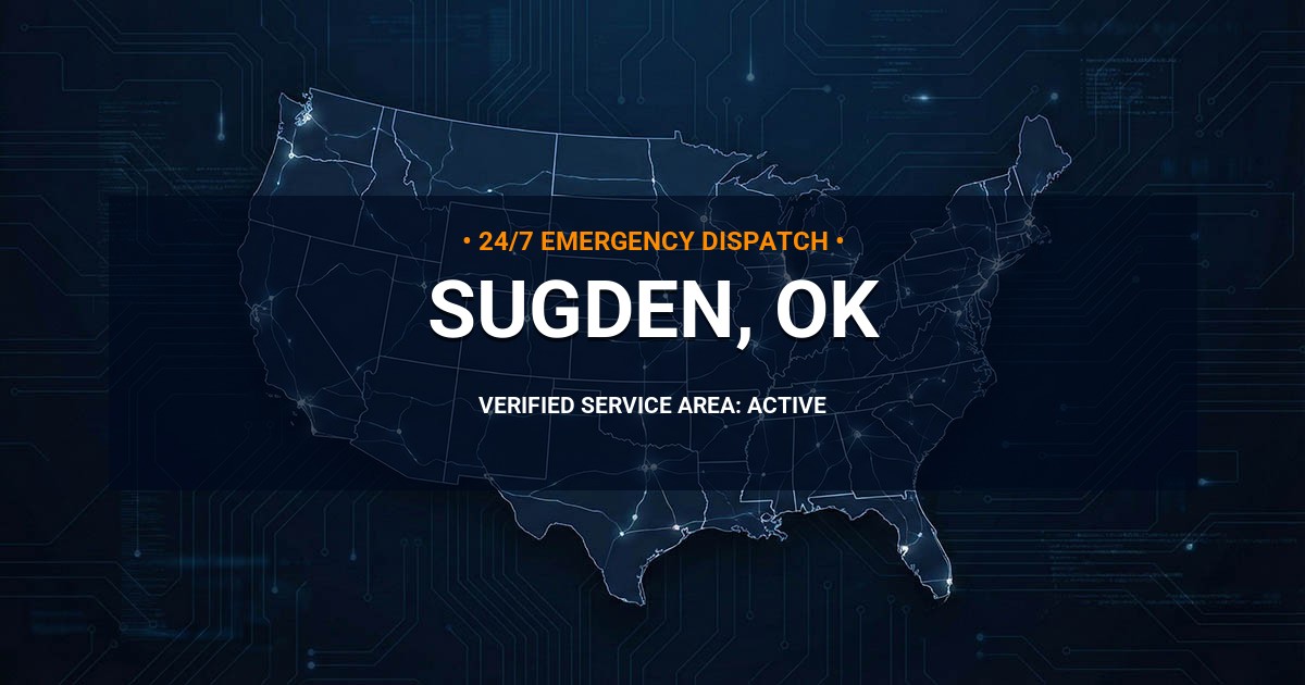 Emergency Plumbing Dispatch Map for Plumbing Services: Sugden, OK