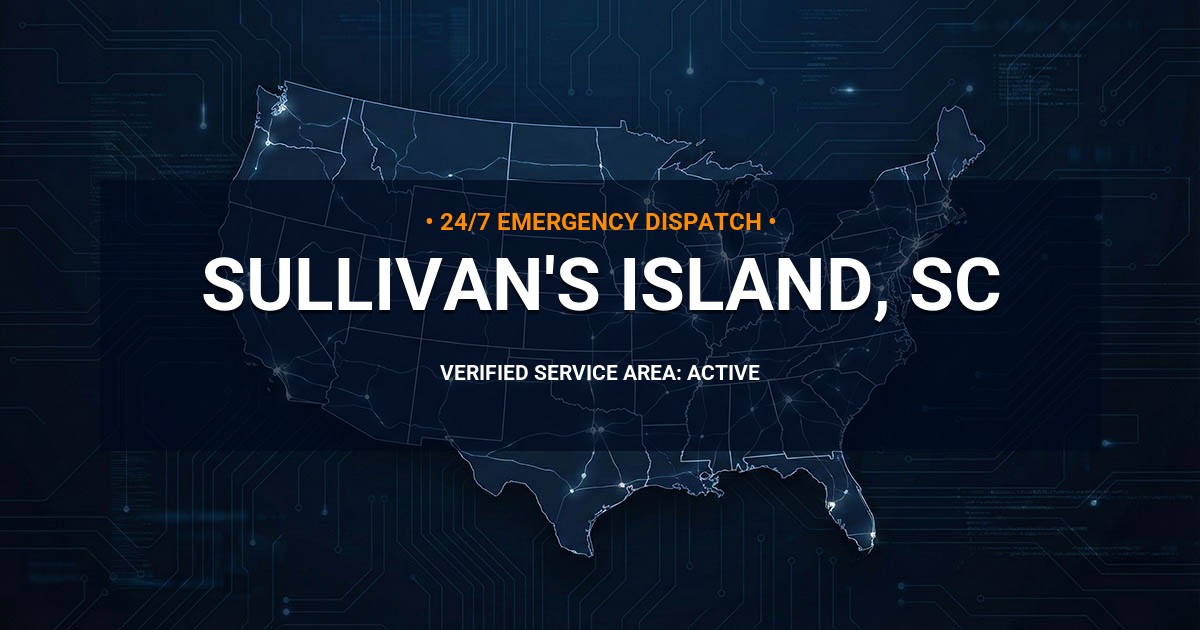 Emergency Plumbing Dispatch Map for Plumbing Services: Sullivan's Island, SC