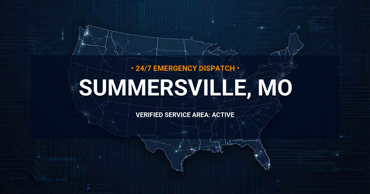 Emergency Plumbing Dispatch Map for Plumbing Services: Summersville, MO