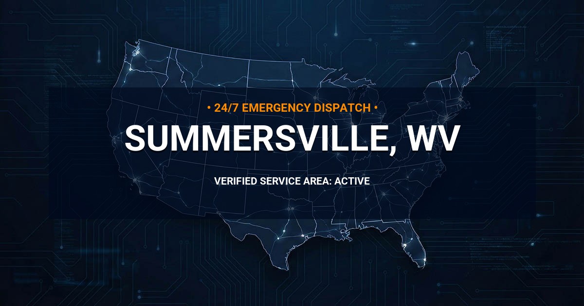 Emergency Plumbing Dispatch Map for Plumbing Services: Summersville, WV