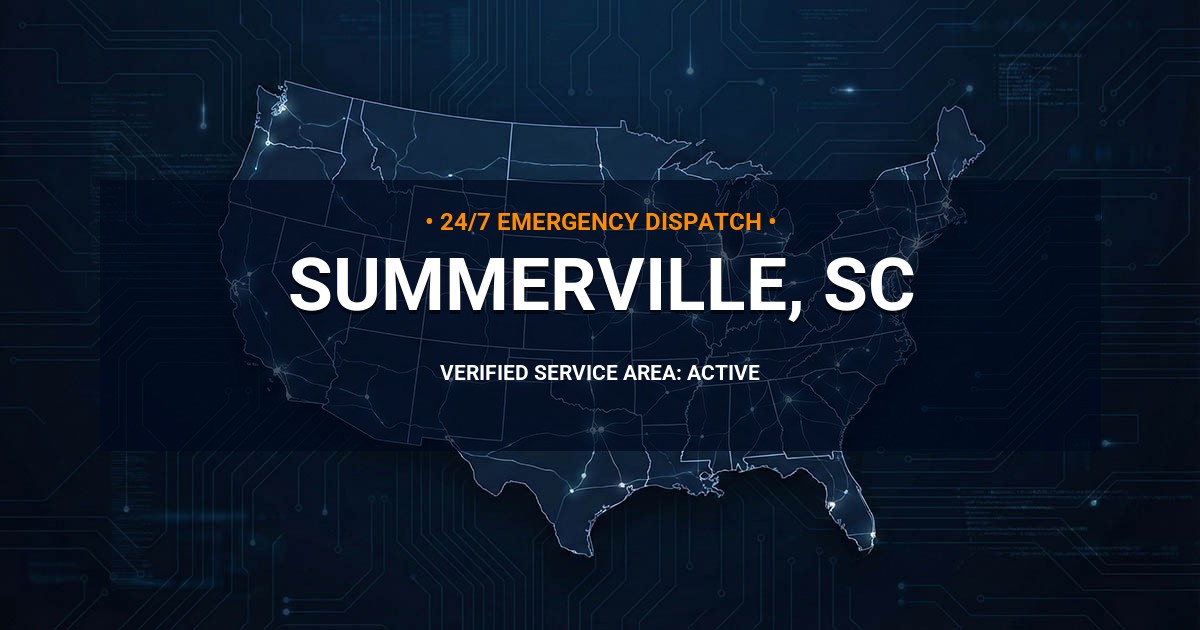 Emergency Plumbing Dispatch Map for Plumbing Services: Summerville, SC