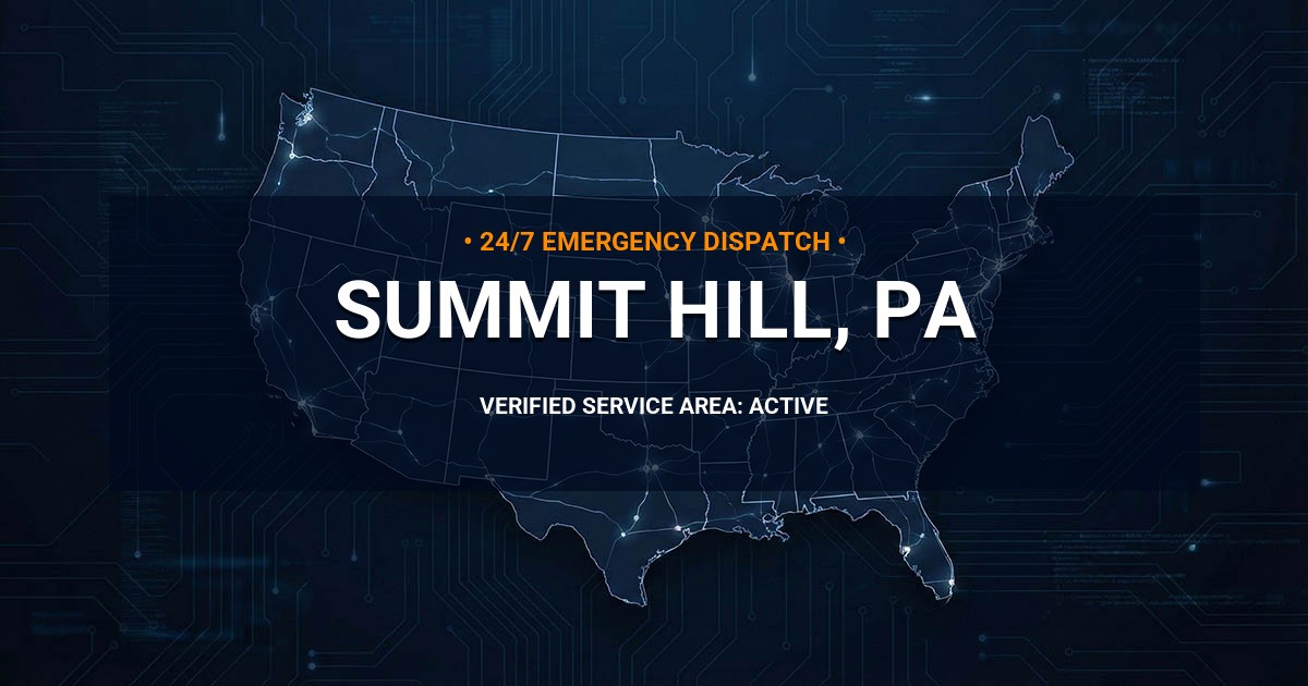 Emergency Plumbing Dispatch Map for Plumbing Services: Summit Hill, PA