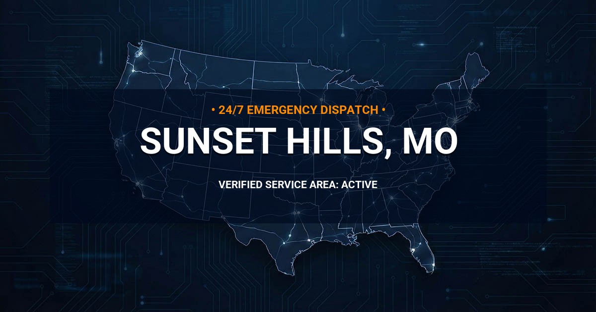 Emergency Plumbing Dispatch Map for Plumbing Services: Sunset Hills, MO