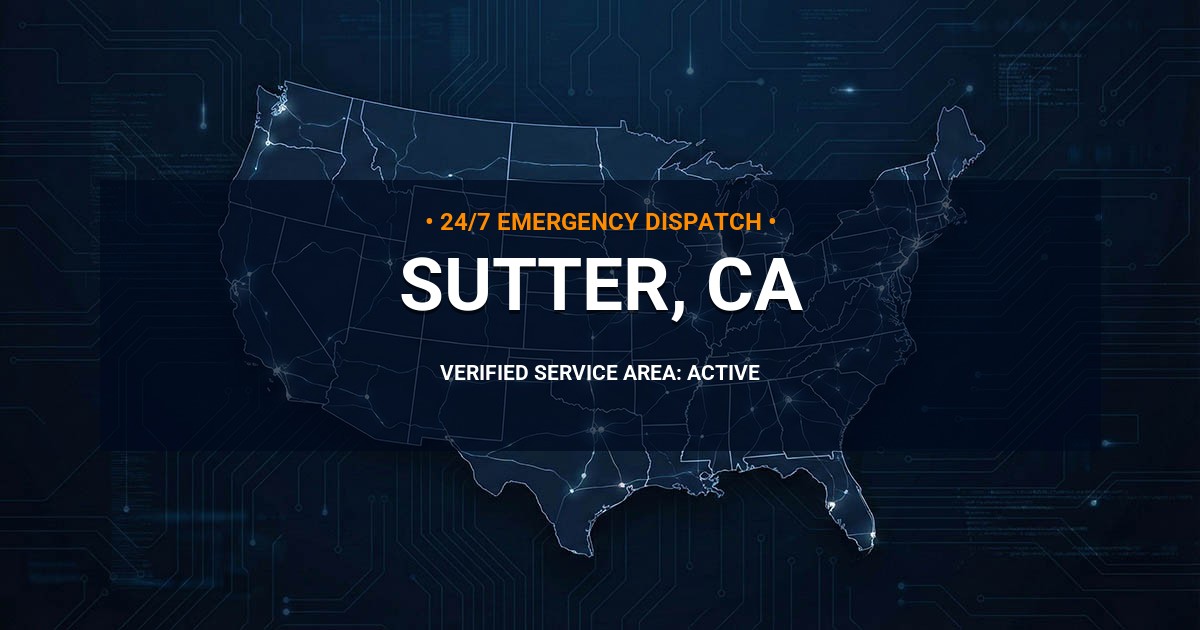 Emergency Plumbing Dispatch Map for Plumbing Services: Sutter, CA