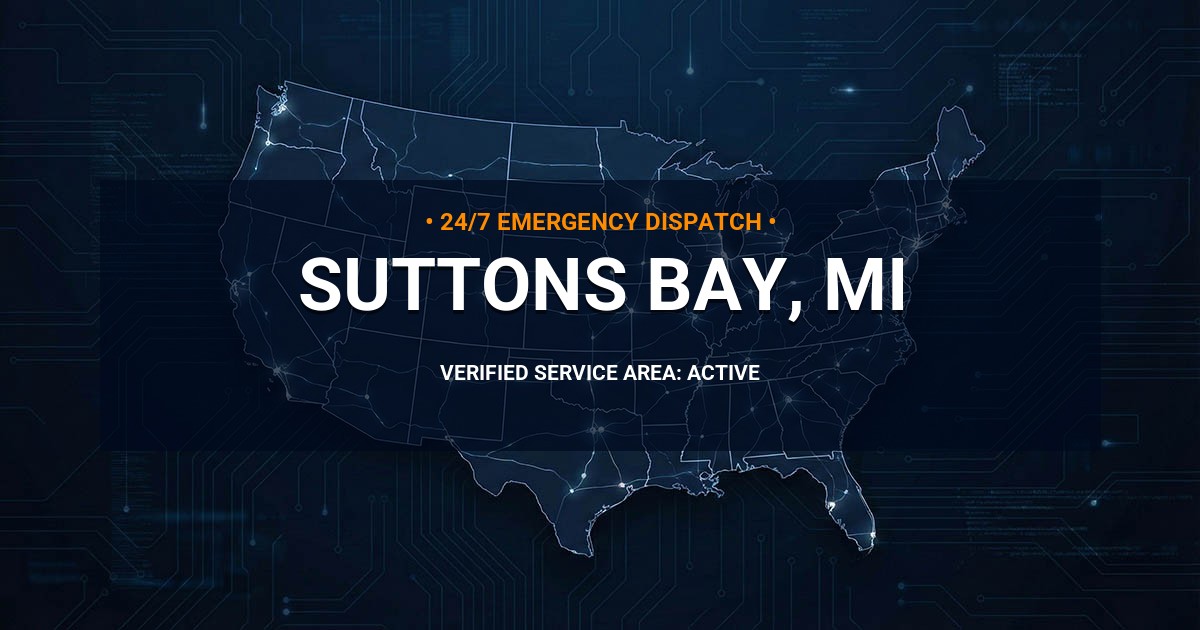 Emergency Plumbing Dispatch Map for Plumbing Services: Suttons Bay, MI