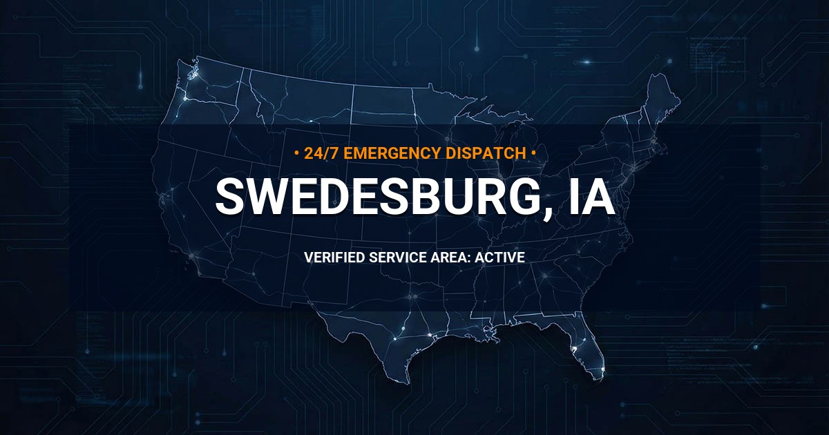 Emergency Plumbing Dispatch Map for Plumbing Services: Swedesburg, IA