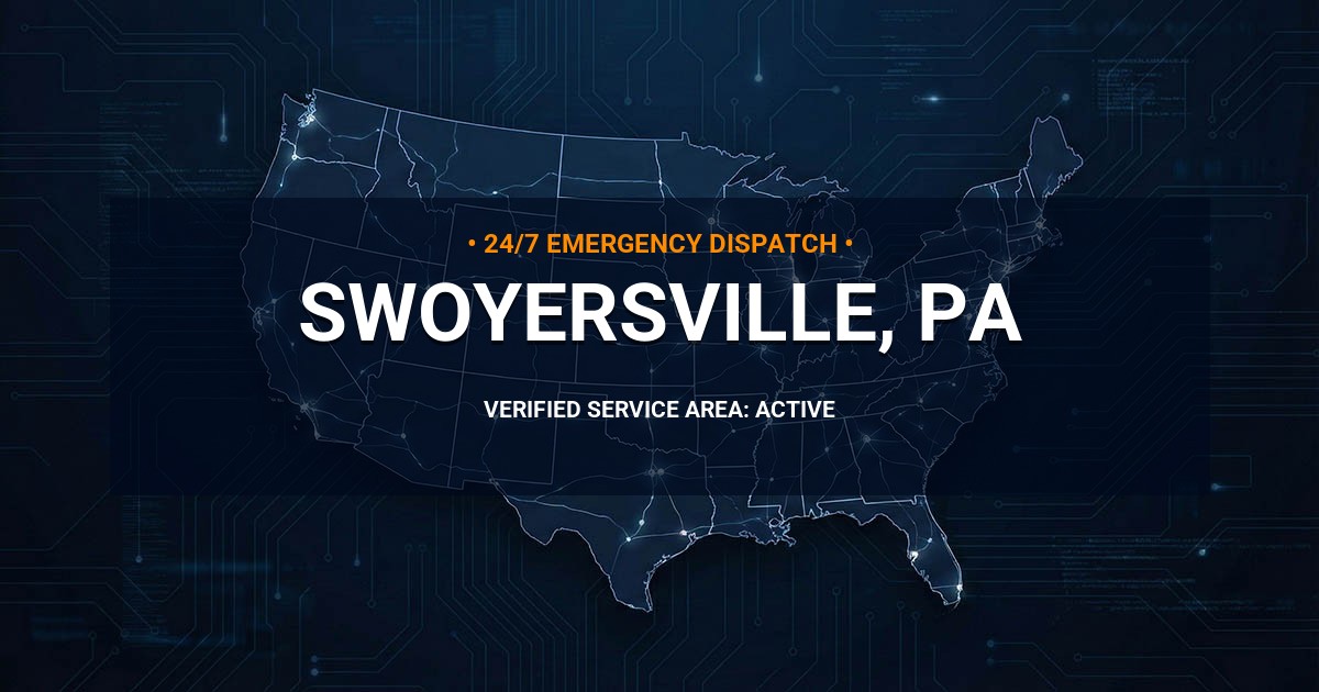 Emergency Plumbing Dispatch Map for Plumbing Services: Swoyersville, PA