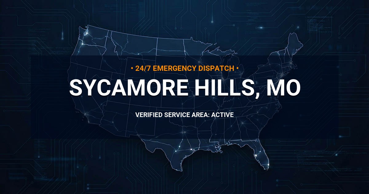 Emergency Plumbing Dispatch Map for Plumbing Services: Sycamore Hills, MO