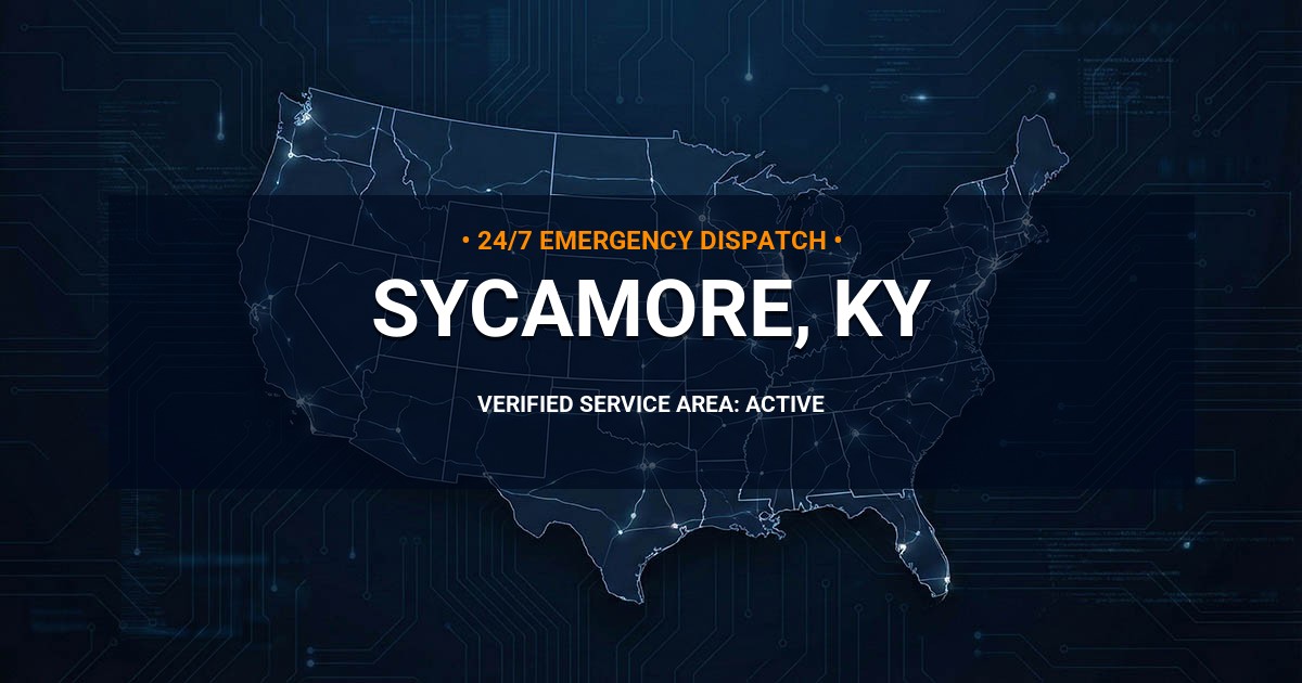 Emergency Plumbing Dispatch Map for Plumbing Services: Sycamore, KY