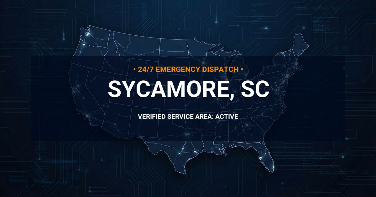 Emergency Plumbing Dispatch Map for Plumbing Services: Sycamore, SC
