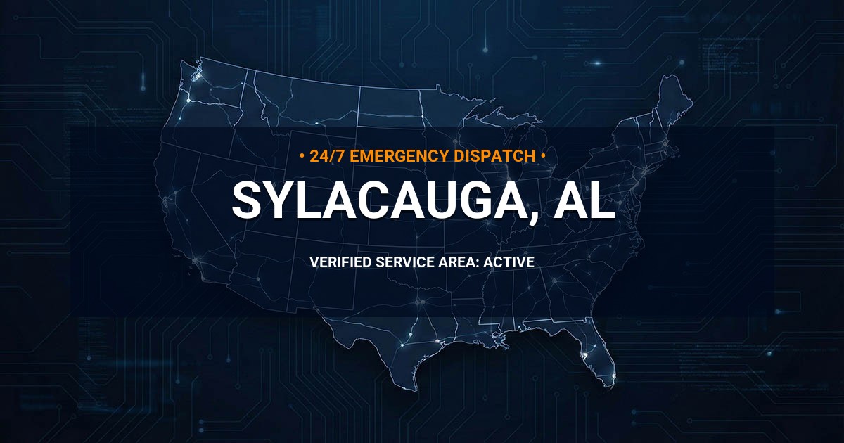 Emergency Plumbing Dispatch Map for Plumbing Services: Sylacauga, AL
