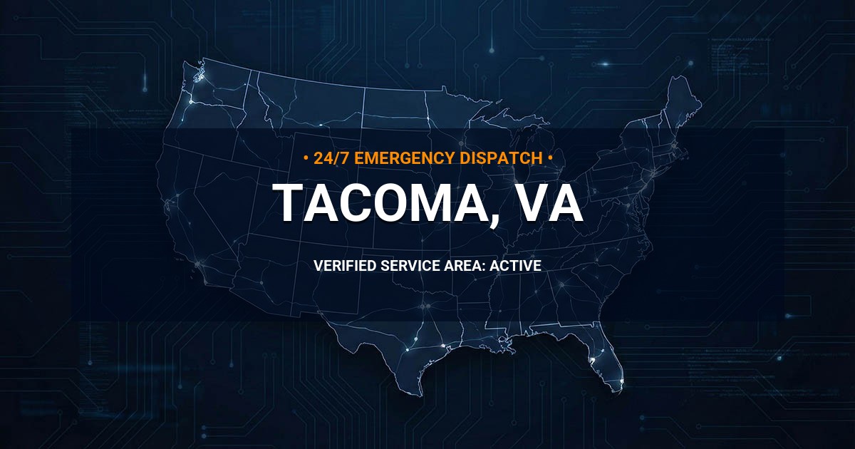Emergency Plumbing Dispatch Map for Plumbing Services: Tacoma, VA