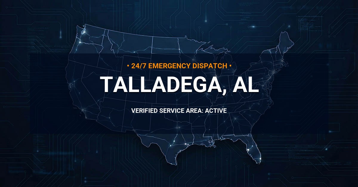 Emergency Plumbing Dispatch Map for Plumbing Services: Talladega, AL