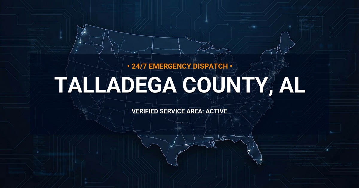 Emergency Plumbing Dispatch Map for Talladega County Plumbing Logistics