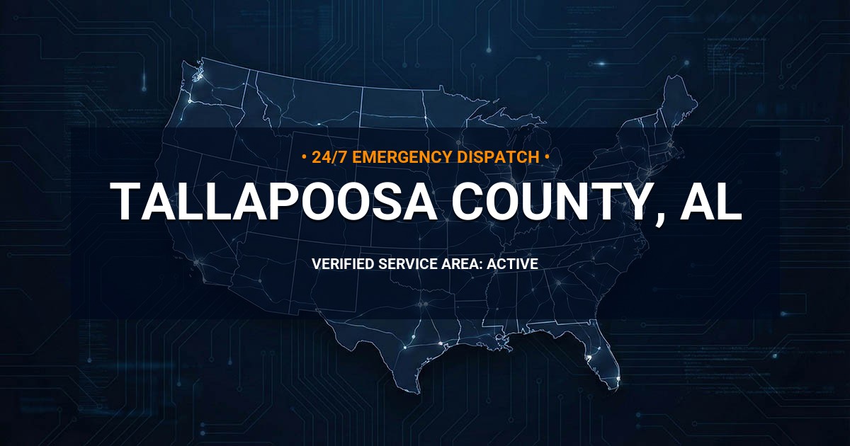 Emergency Plumbing Dispatch Map for Tallapoosa County Plumbing Logistics