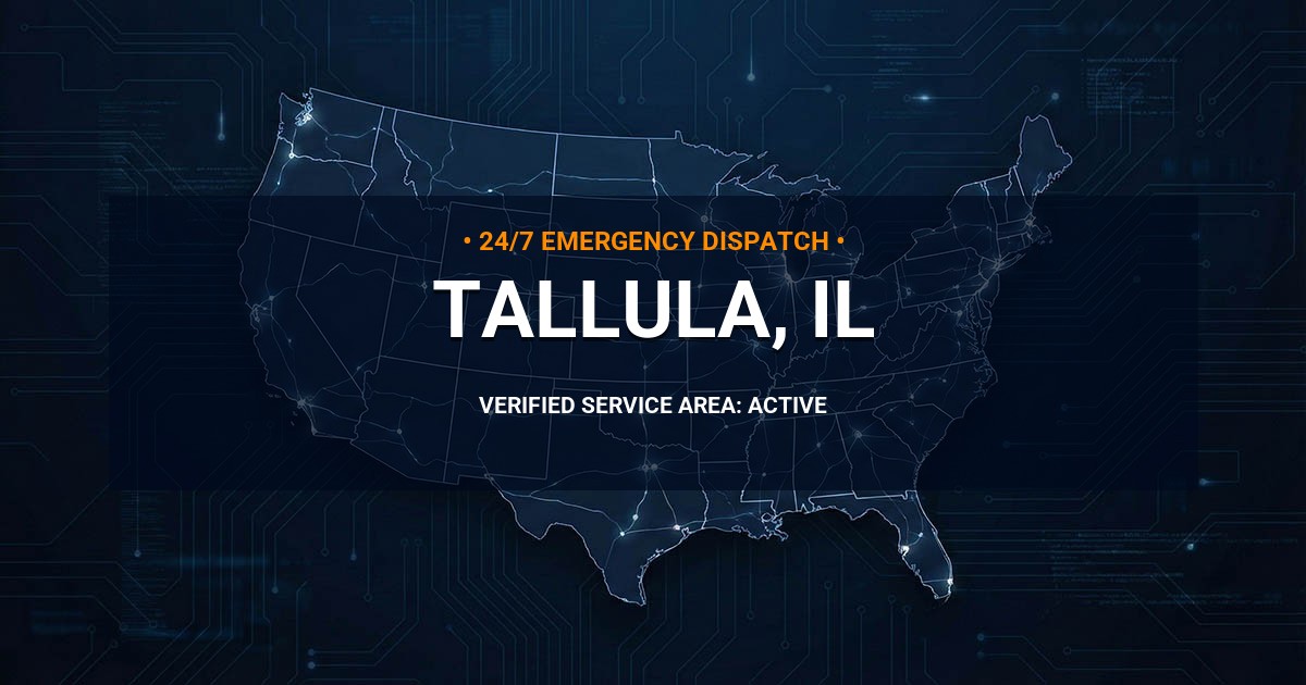 Emergency Plumbing Dispatch Map for Plumbing Services: Tallula, IL