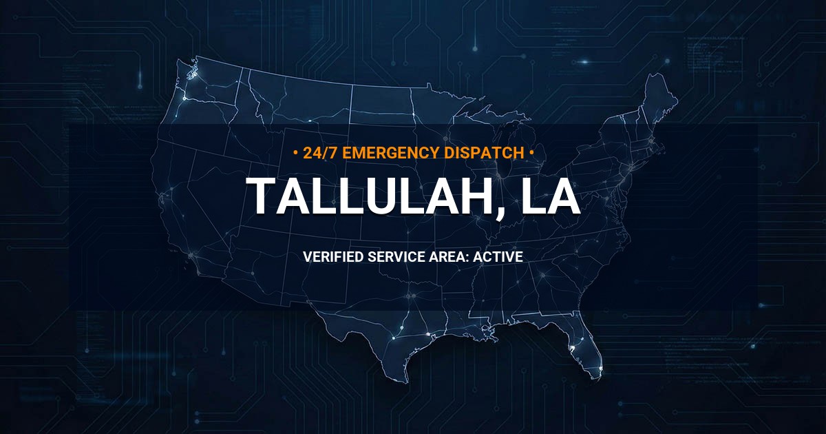 Emergency Plumbing Dispatch Map for Plumbing Services: Tallulah, LA