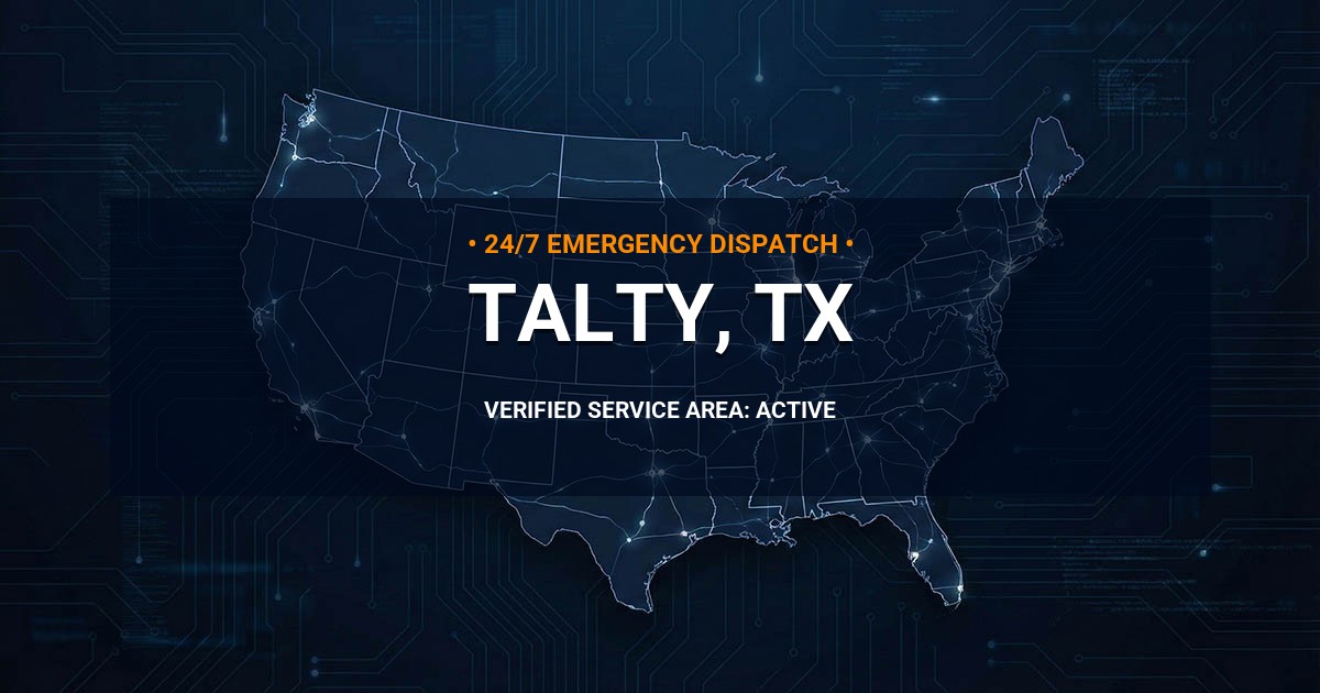 Emergency Plumbing Dispatch Map for Plumbing Services: Talty, TX