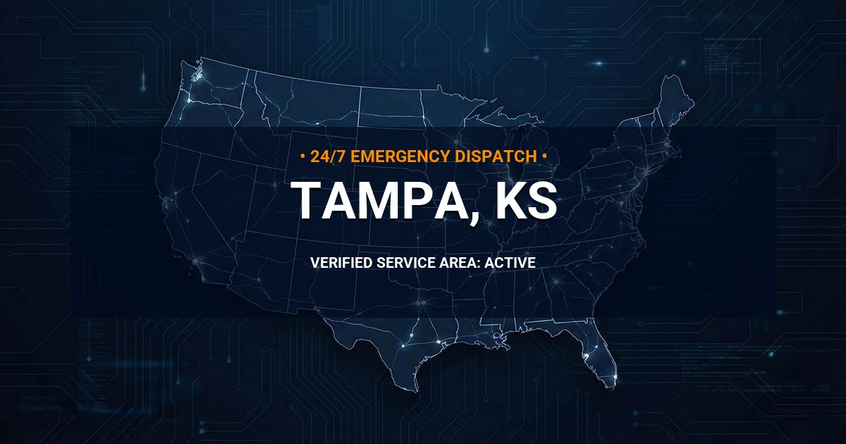 Emergency Plumbing Dispatch Map for Plumbing Services: Tampa, KS