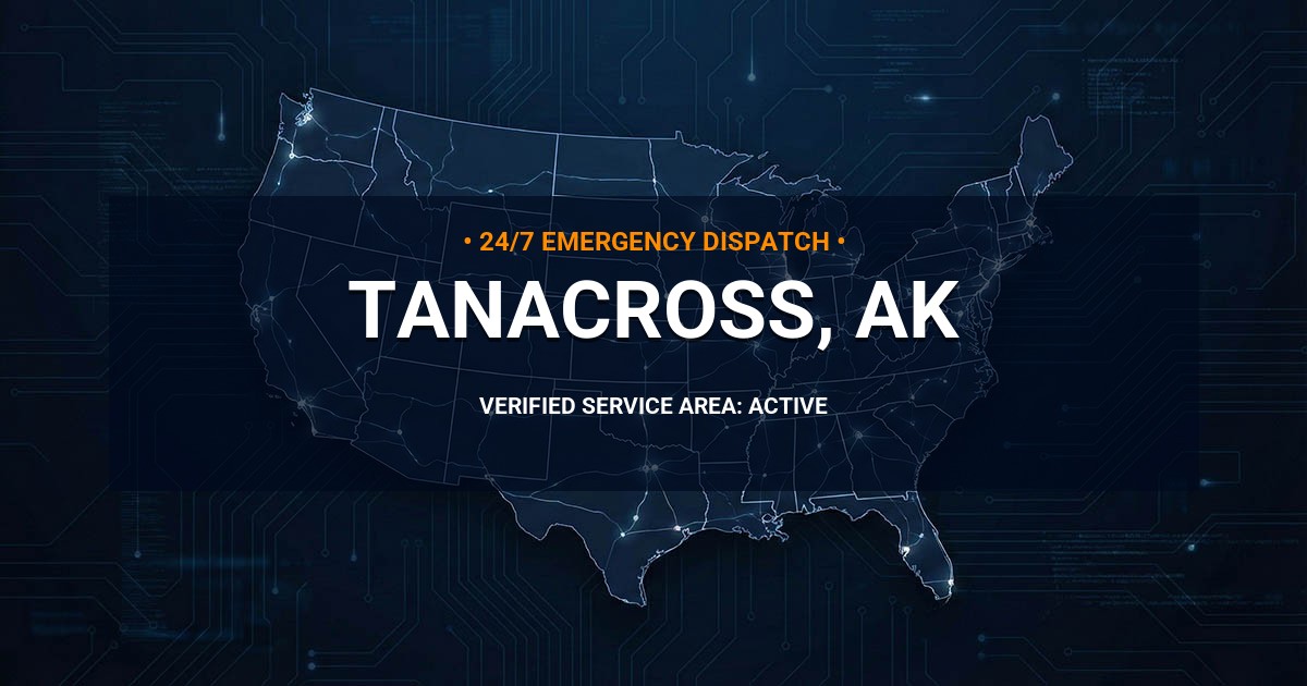 Emergency Plumbing Dispatch Map for Plumbing Services: Tanacross, AK