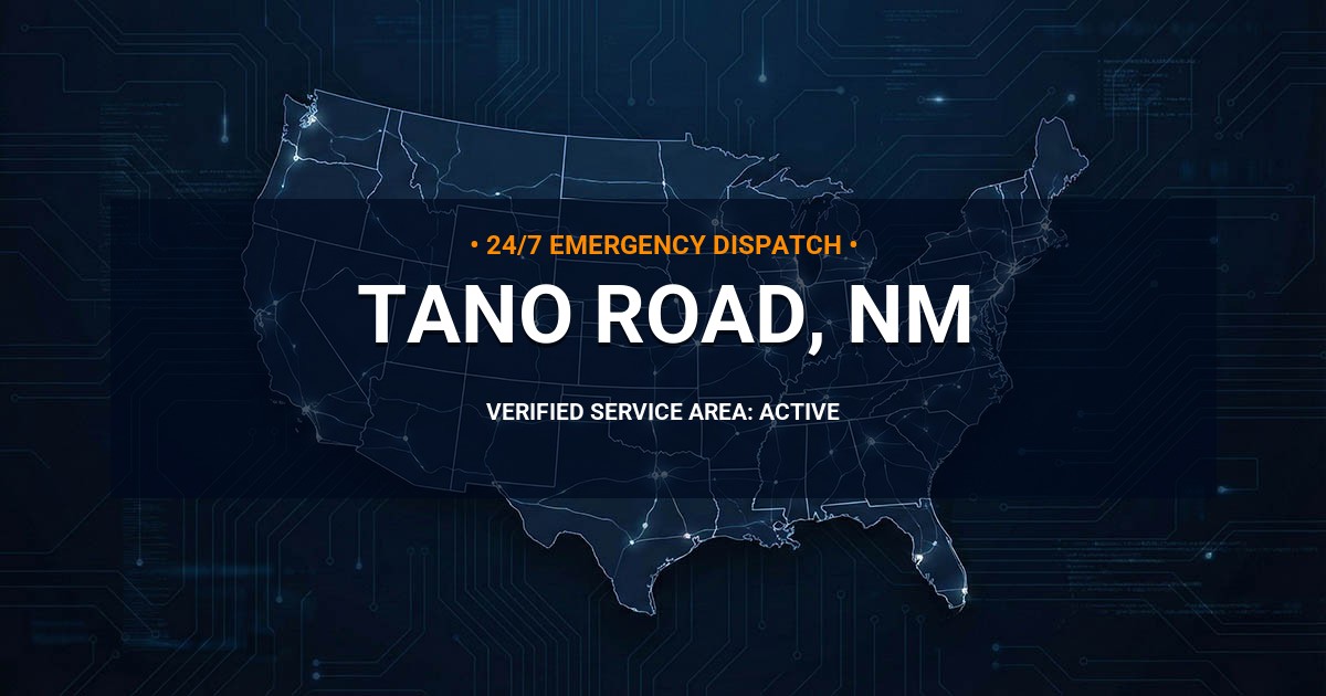 Emergency Plumbing Dispatch Map for Plumbing Services: Tano Road, NM