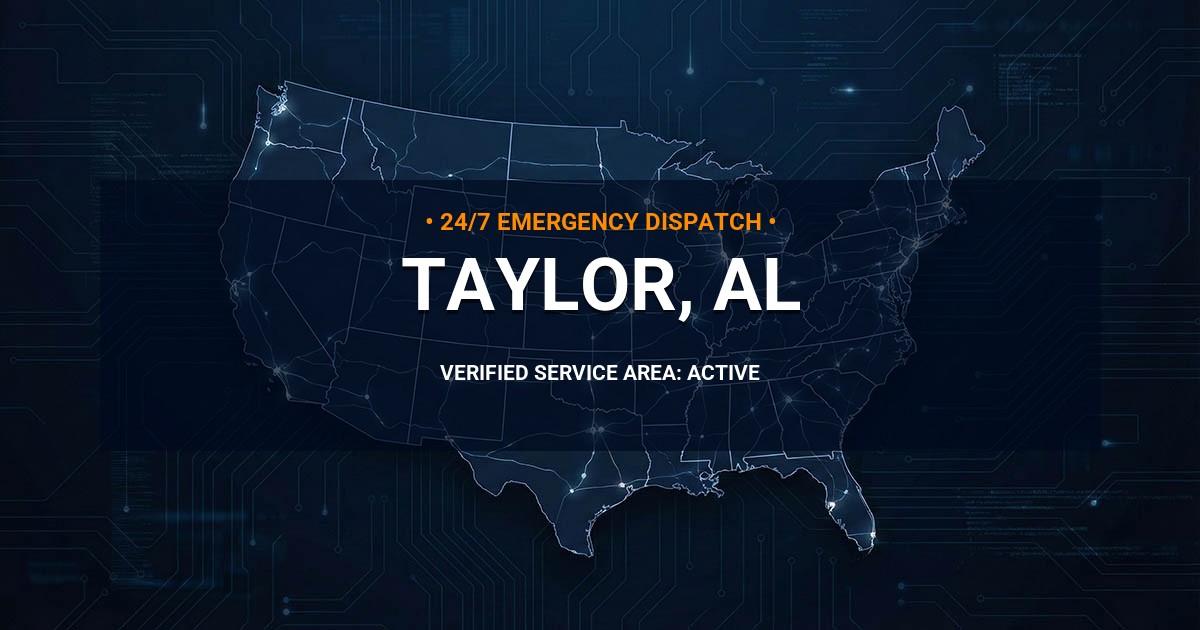 Emergency Plumbing Dispatch Map for Plumbing Services: Taylor, AL