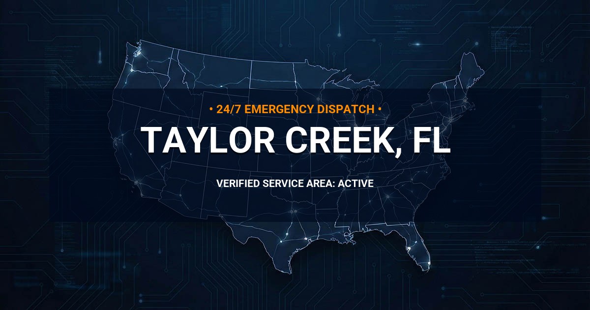 Emergency Plumbing Dispatch Map for Plumbing Services: Taylor Creek, FL