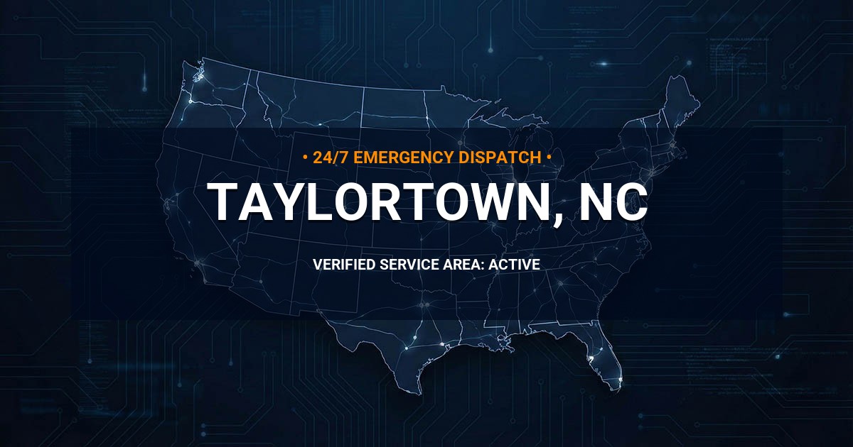 Emergency Plumbing Dispatch Map for Plumbing Services: Taylortown, NC