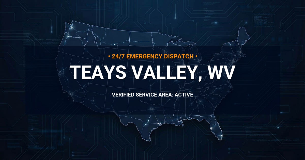 Emergency Plumbing Dispatch Map for Plumbing Services: Teays Valley, WV