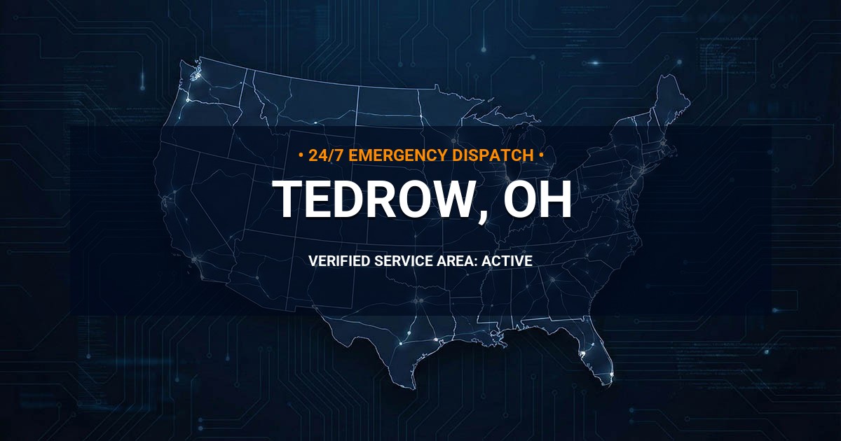 Emergency Plumbing Dispatch Map for Plumbing Services: Tedrow, OH