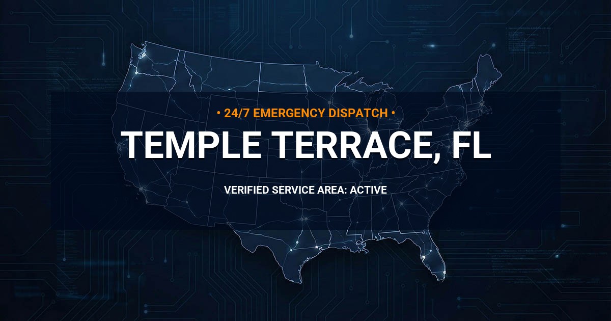 Emergency Plumbing Dispatch Map for Plumbing Services: Temple Terrace, FL