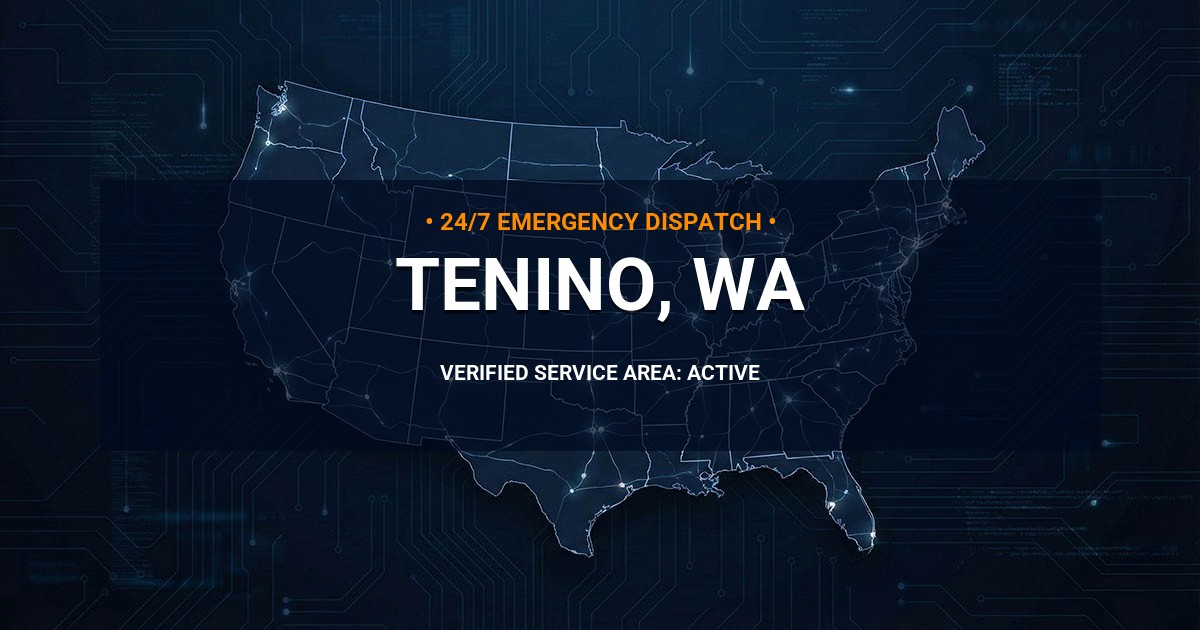 Emergency Plumbing Dispatch Map for Plumbing Services: Tenino, WA