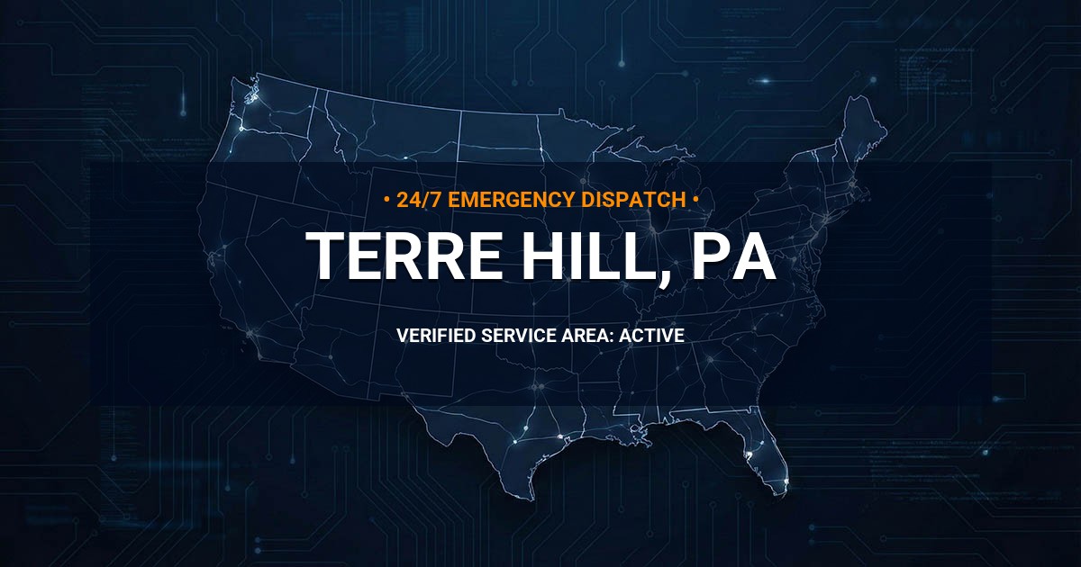Emergency Plumbing Dispatch Map for Plumbing Services: Terre Hill, PA
