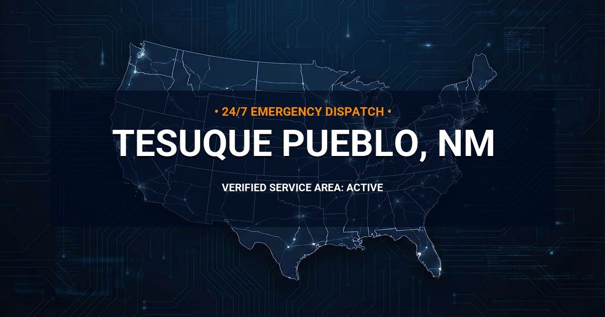 Emergency Plumbing Dispatch Map for Plumbing Services: Tesuque Pueblo, NM