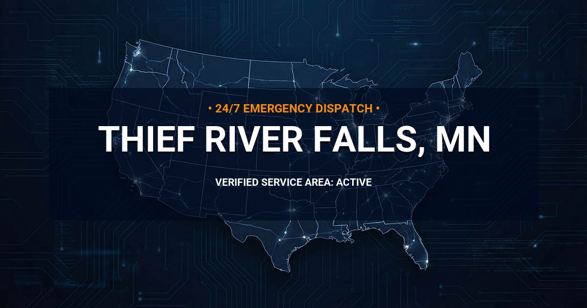Emergency Plumbing Dispatch Map for Plumbing Services: Thief River Falls, MN