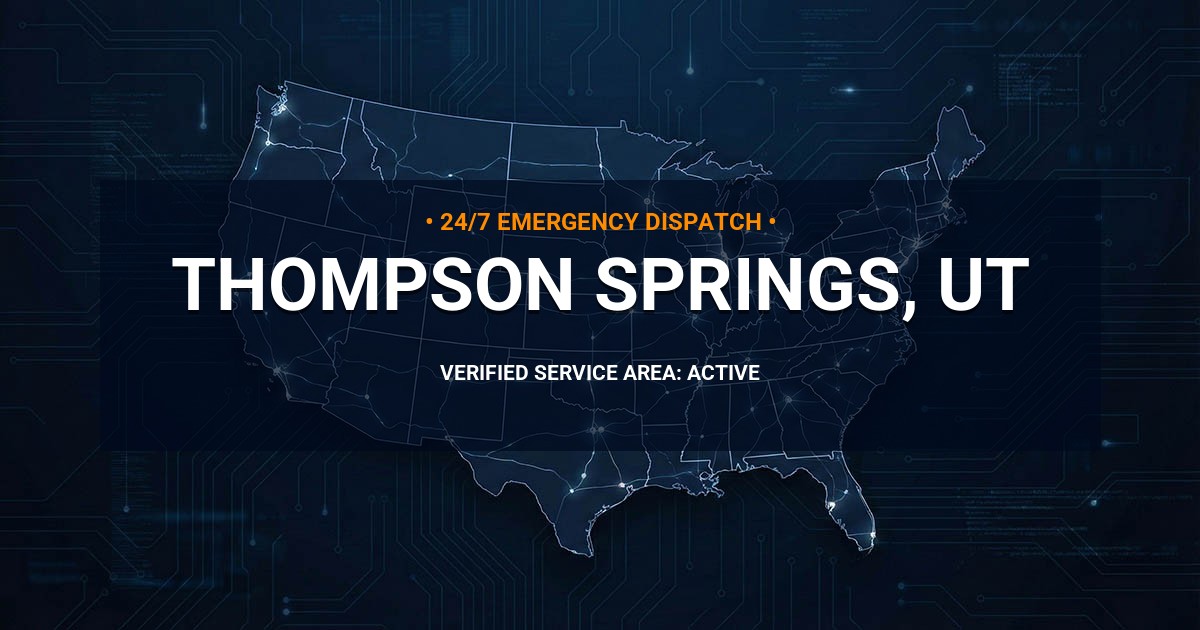 Emergency Plumbing Dispatch Map for Plumbing Services: Thompson Springs, UT