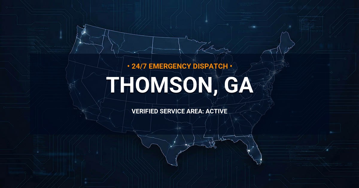 Emergency Plumbing Dispatch Map for Plumbing Services: Thomson, GA