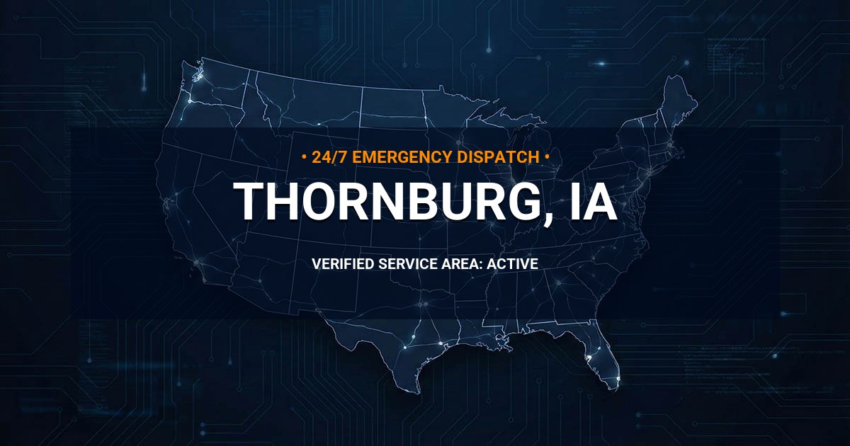 Emergency Plumbing Dispatch Map for Plumbing Services: Thornburg, IA