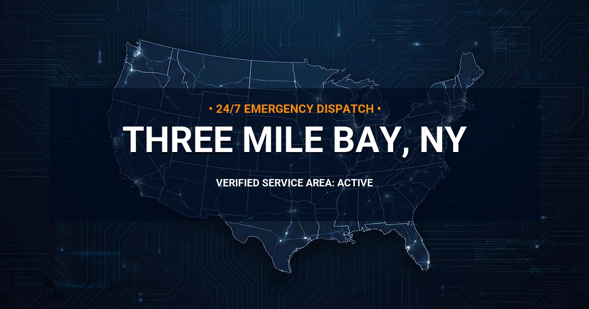 Emergency Plumbing Dispatch Map for Plumbing Services: Three Mile Bay, NY