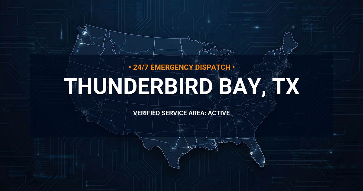 Emergency Plumbing Dispatch Map for Plumbing Services: Thunderbird Bay, TX