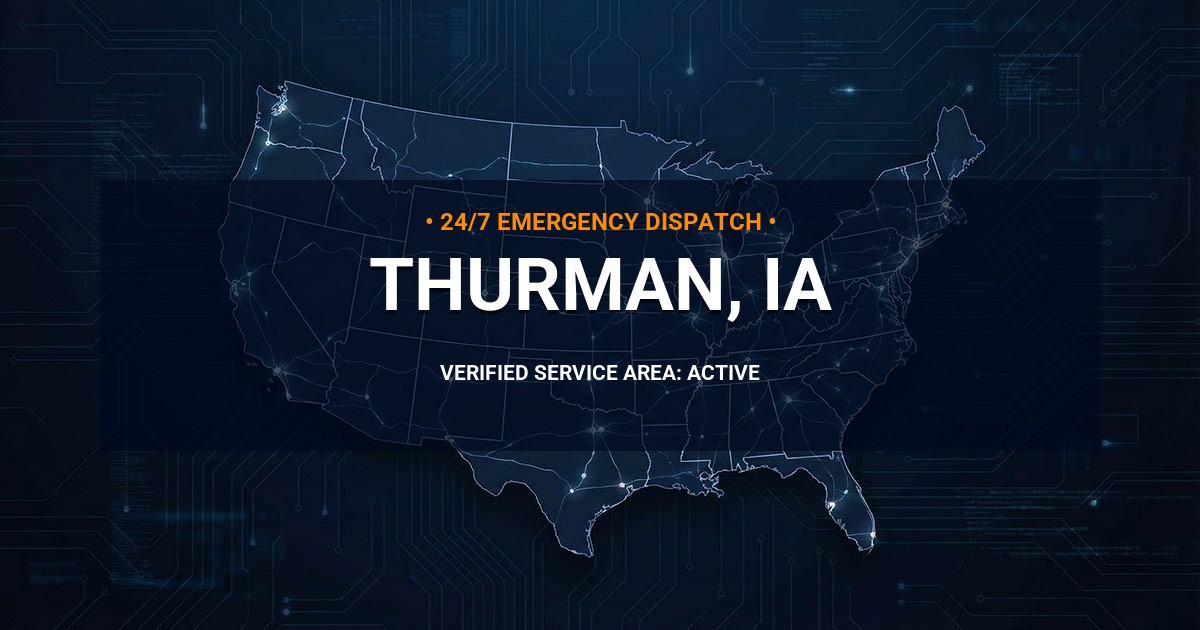 Emergency Plumbing Dispatch Map for Plumbing Services: Thurman, IA