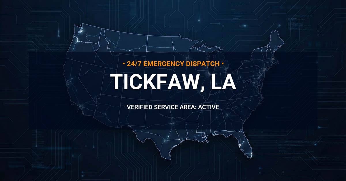 Emergency Plumbing Dispatch Map for Plumbing Services: Tickfaw, LA