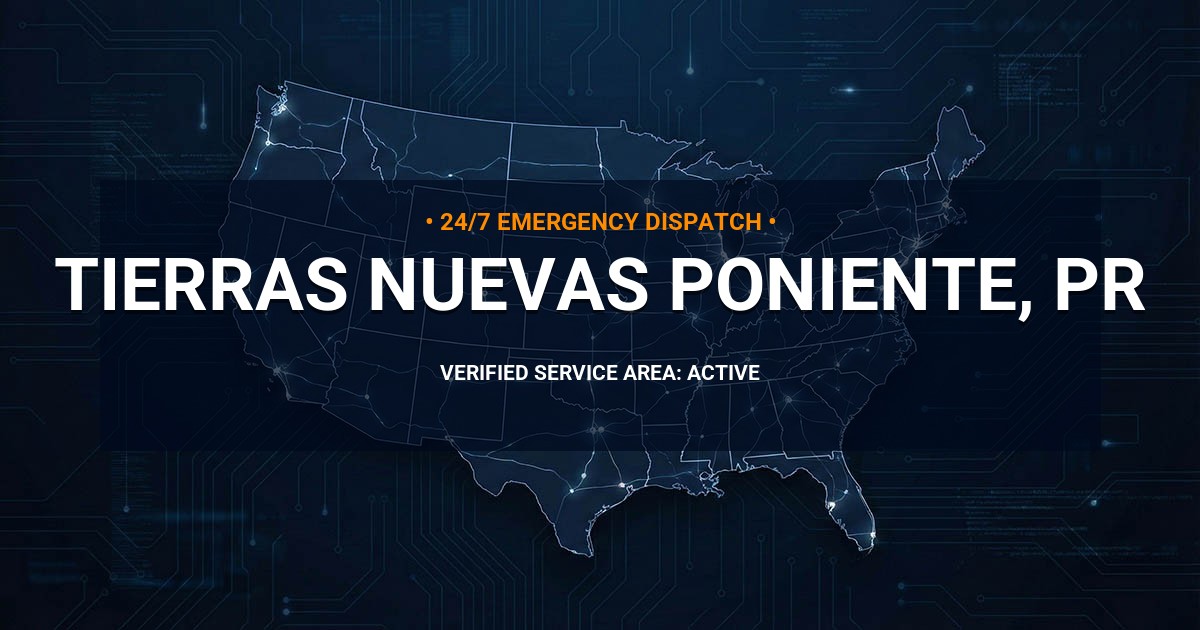 Emergency Plumbing Dispatch Map for Plumbing Services: Tierras Nuevas Poniente, PR