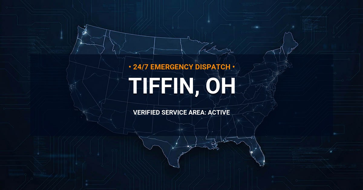 Emergency Plumbing Dispatch Map for Plumbing Services: Tiffin, OH