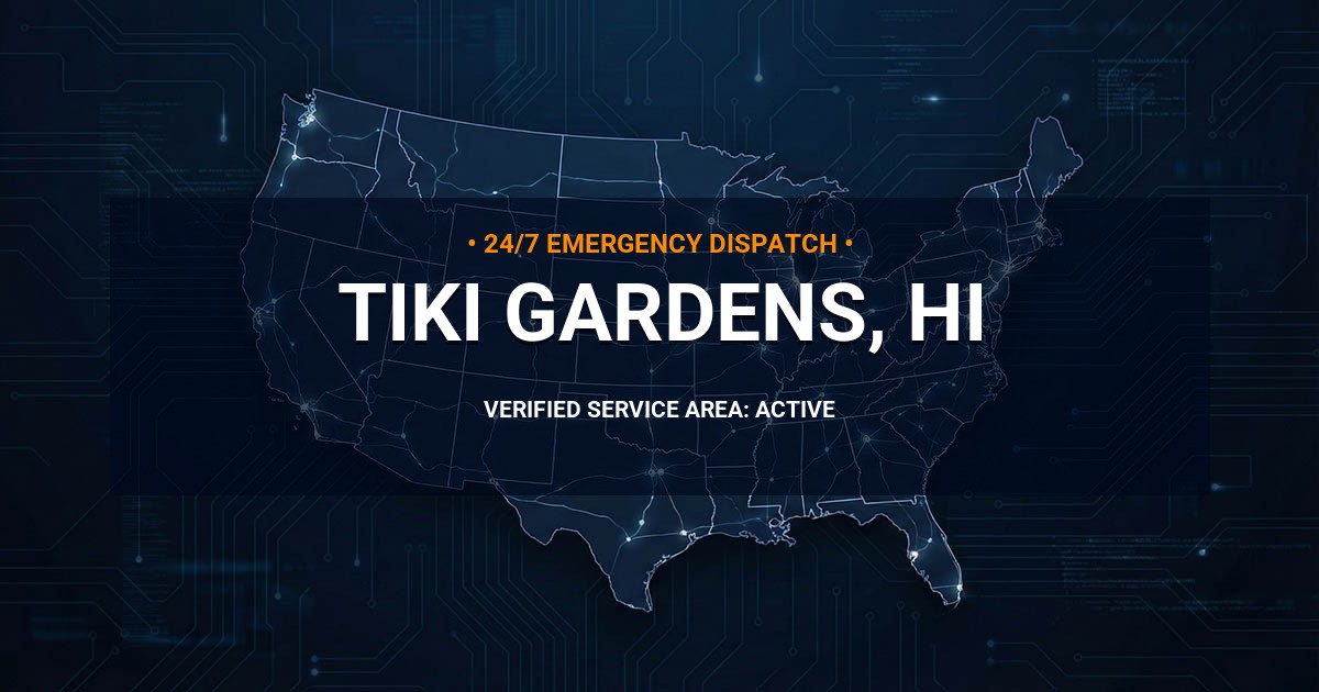 Emergency Plumbing Dispatch Map for Plumbing Services: Tiki Gardens, HI