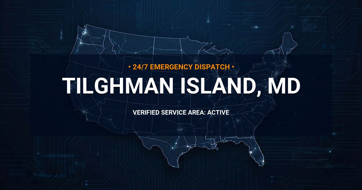 Emergency Plumbing Dispatch Map for Plumbing Services: Tilghman Island, MD