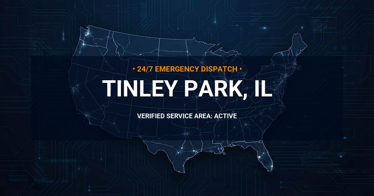 Emergency Plumbing Dispatch Map for Plumbing Services: Tinley Park, IL